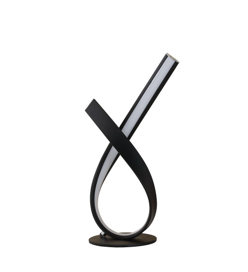17" Black Abstract Ribbon Metal Lamp With Uv Light (468766)