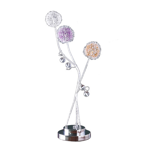 28" Modern Three Light Floral Metal Table Lamp (468792)