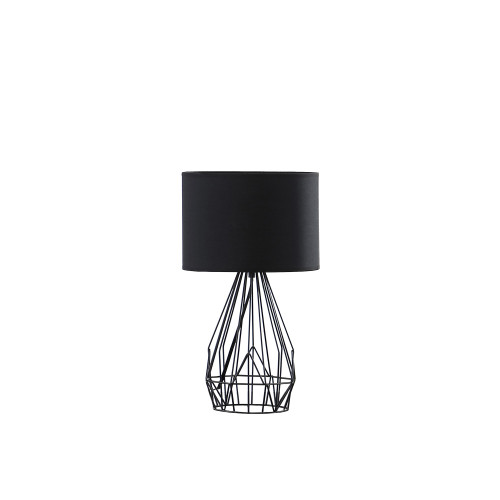18" Asymmetric Black Cage Metal Table Lamp (473737)