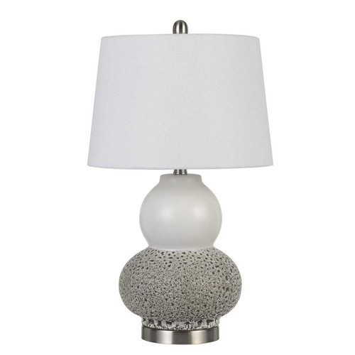 Set Of Two 24" Grey Ceramic Pear Table Lamps (476142)