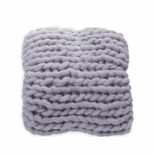 Dark Grey Boho Chunky Knit Throw Blanket (478041)