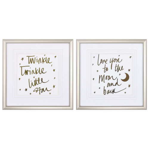 20" X 20" Champagne Gold Color Frame Twinkle Love (Set Of 2) (365744)
