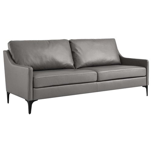 Corland Leather Sofa - Gray EEI-6018-GRY