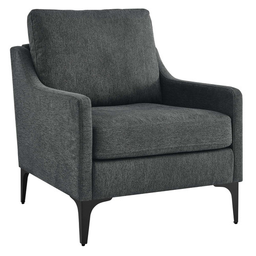 Corland Upholstered Fabric Armchair - Charcoal EEI-6023-CHA