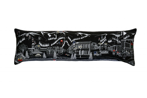 45" Black Aspen Nighttime Skyline Lumbar Decorative Pillow (482436)
