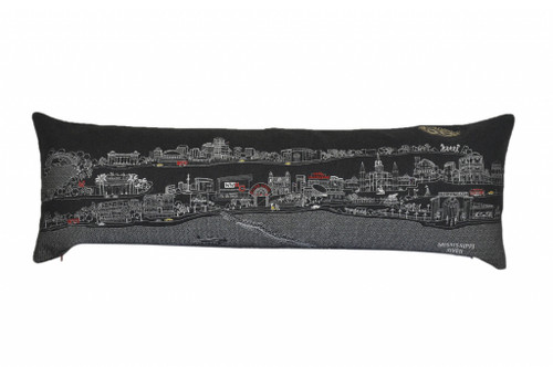 45" Black New Orleans Nighttime Skyline Lumbar Decorative Pillow (482454)