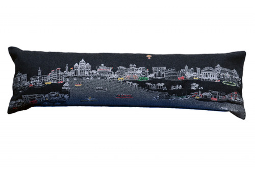 45" Black Rome Nighttime Skyline Lumbar Decorative Pillow (482462)