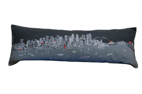 45" Black Seattle Nighttime Skyline Lumbar Decorative Pillow (482466)