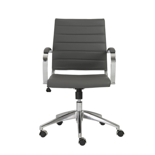 22.75" X 26.26" X 38" Low Back Office Chair In Gray With Aluminum Base (370491)
