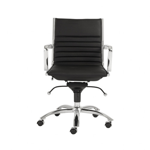27.01" X 25.04" X 38" Low Back Office Chair In Black With Chromed Steel Base (370531)