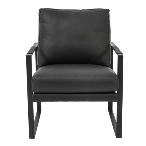Epitome Black Leather And Black Metal Armchair (400511)