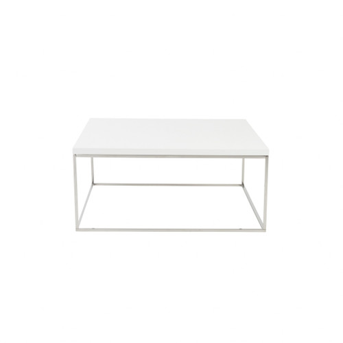 White And Chrome High Gloss Square Coffee Table (400548)