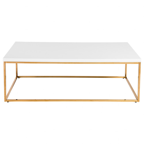 White And Gold High Gloss Coffee Table (400555)