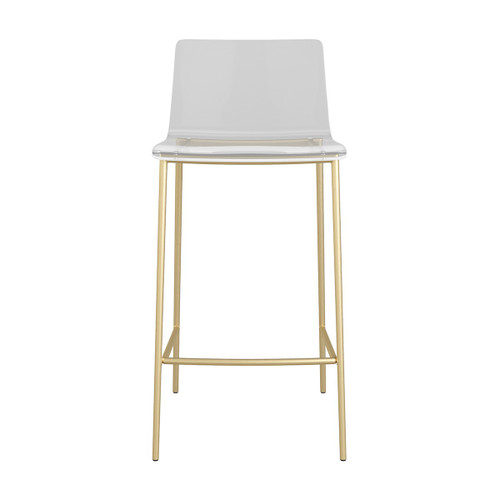 Set Of Two Contemporary Acrylic And Gold Counter Stools (400631)