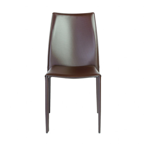 Set Of Two All Dark Brown Stacking Chairs (400655)