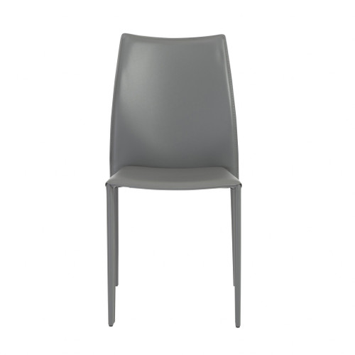 Set Of Two Premium All Light Gray Stacking Dining Chairs (400657)
