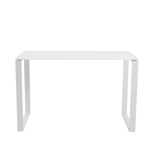Pro Mod White Glass And White Steel Desk (400741)
