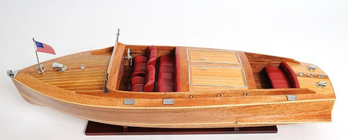 15" Natural Manufactured Wood Boat Sculpture (401829)