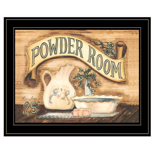 Powder Room 2 Black Framed Outhouse Print Bathroom Wall Art (404320)