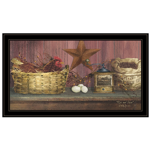Rise And Shine Chicken And Eggs Black Framed Print Wall Art (404475)