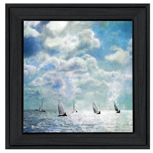 Sailing White Waters 3 Black Framed Print Wall Art (404635)
