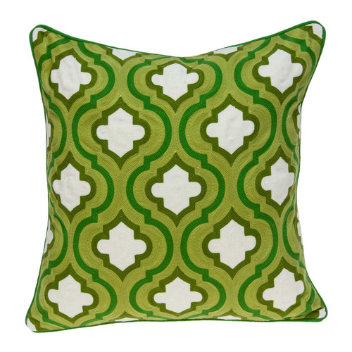 20" X 7" X 20" Cool Traditional Green And White Pillow Cover With Poly Insert (334135)