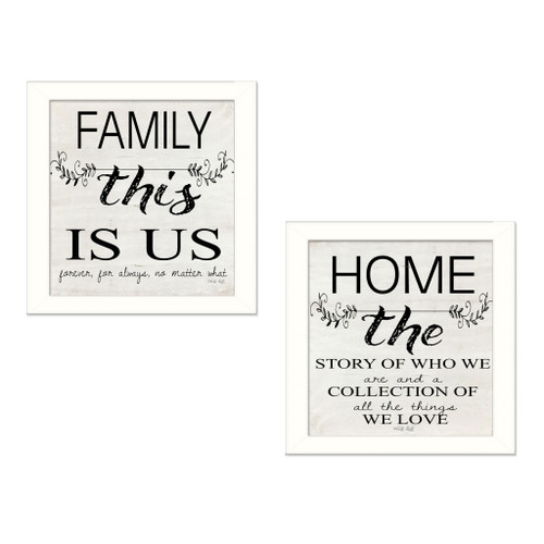 Set Of Two Family 2 White Framed Print Wall Art (405972)