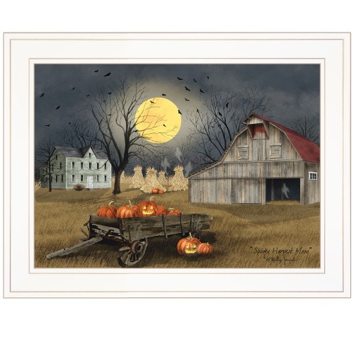 Spooky Harvest Moon 2 White Framed Print Wall Art (406312)