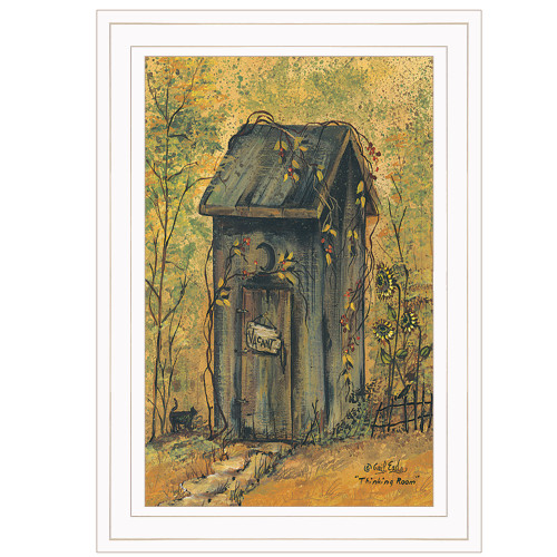 Thinking Room Outhouse White Framed Print Bathroom Wall Art (406492)