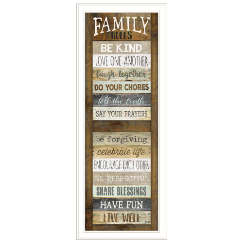 Family Rules Shutter 2 White Framed Print Wall Art (406531)