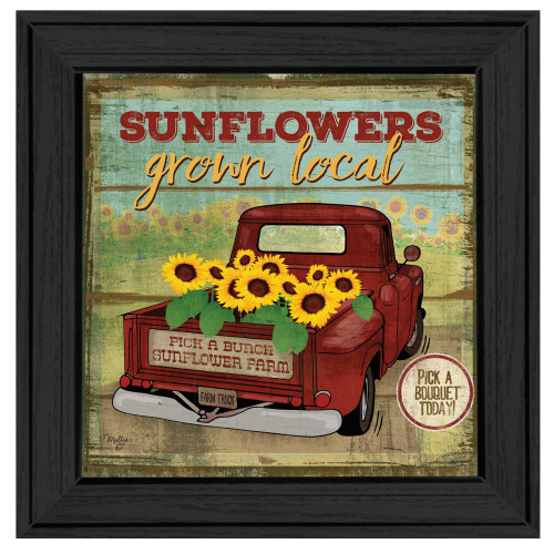 Sunflowers From The Farm 3 Black Framed Print Wall Art (406605)
