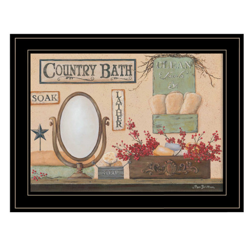 Country Bath 12 Black Framed Print Wall Art (406791)