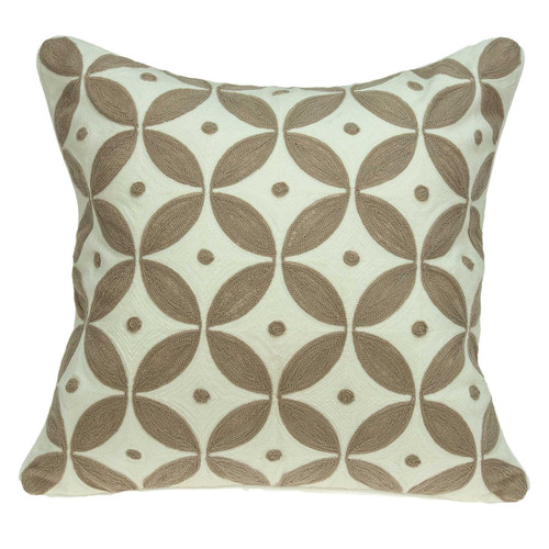 20" X 7" X 20" Transitional Beige And White Accent Pillow Cover With Poly Insert (334127)