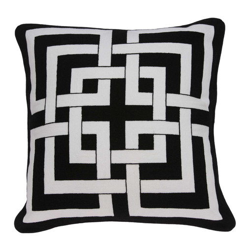 20" X 7" X 20" Transitional Black And White Pillow Cover With Poly Insert (334116)
