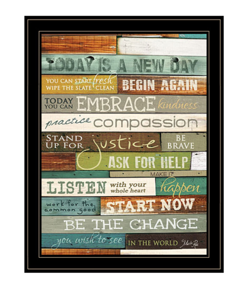 Today Is A New Day 3 Black Framed Print Wall Art (407444)