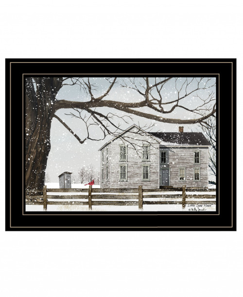 A Little Snow House 3 Black Framed Print Wall Art (407533)