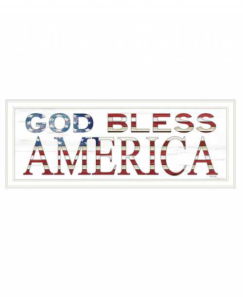 God Bless America 5 White Framed Print Wall Art (407589)