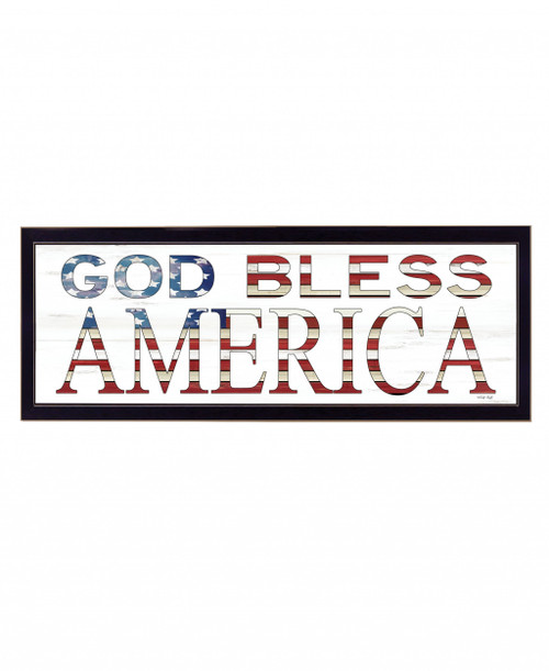 God Bless America 7 Black Framed Print Wall Art (407591)