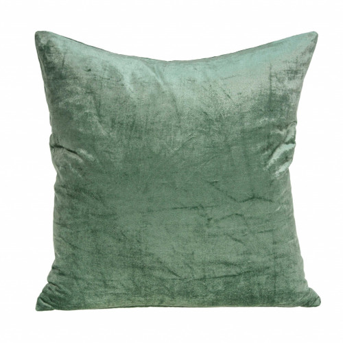 20" X 7" X 20" Transitional Green Solid Pillow Cover With Down Insert (334189)