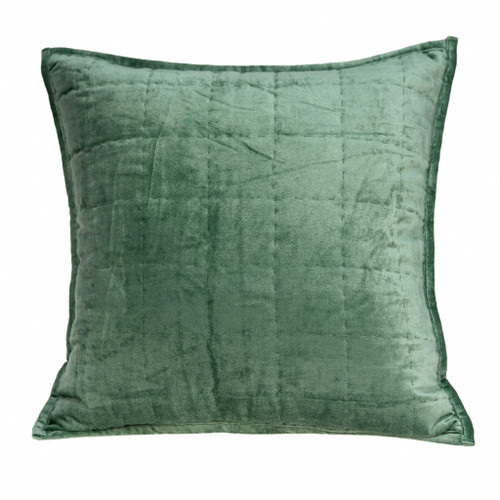 20" X 7" X 20" Transitional Green Solid Quilted Pillow Cover With Poly Insert (334090)