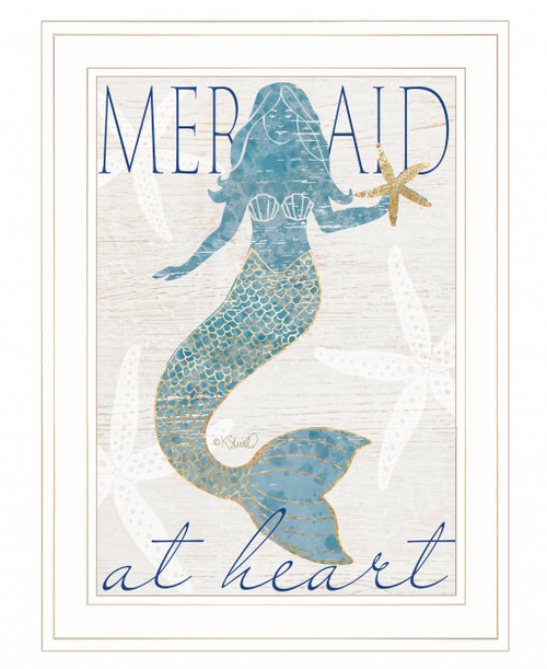 Mermaid At Heart 1 White Framed Print Wall Art (407721)