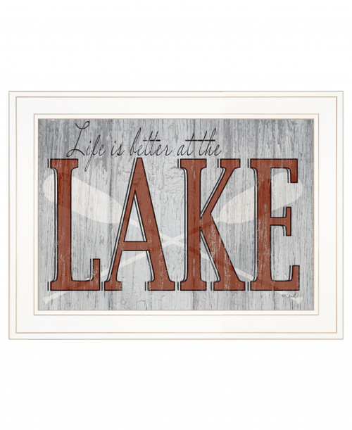 Life Is Better At The Lake 1 White Framed Print Wall Art (407729)
