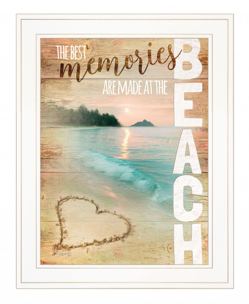 Beach Memories 1 White Framed Print Wall Art (407763)