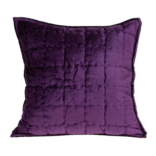 20" X 7" X 20" Transitional Purple Solid Quilted Pillow Cover With Down Insert (334252)