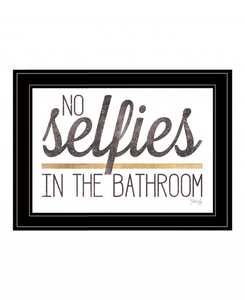 No Selfies In The Bathroom 6 Black Framed Print Wall Art (408132)