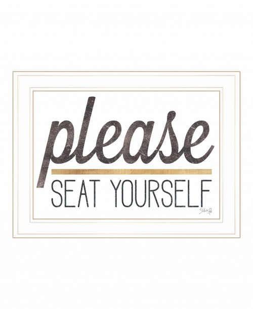 Please Seat Yourself 2 White Framed Print Wall Art (408133)