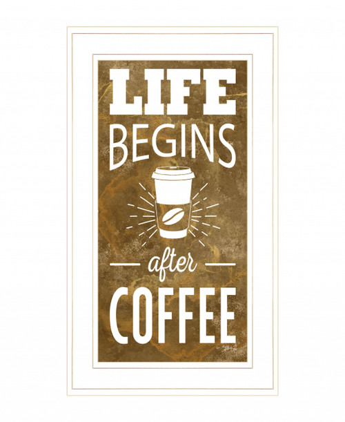 Life Begins After Coffee 2 White Framed Print Wall Art (408139)