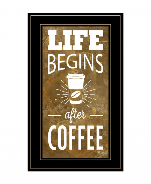 Life Begins After Coffee 3 Black Framed Print Wall Art (408140)