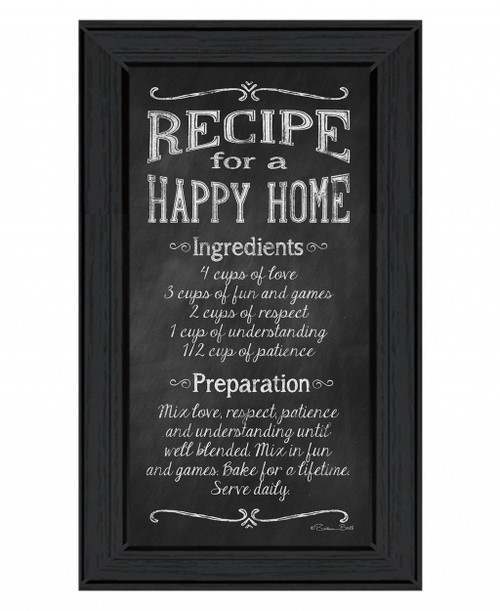 Recipe For A Happy Home 2 Black Framed Print Wall Art (408148)