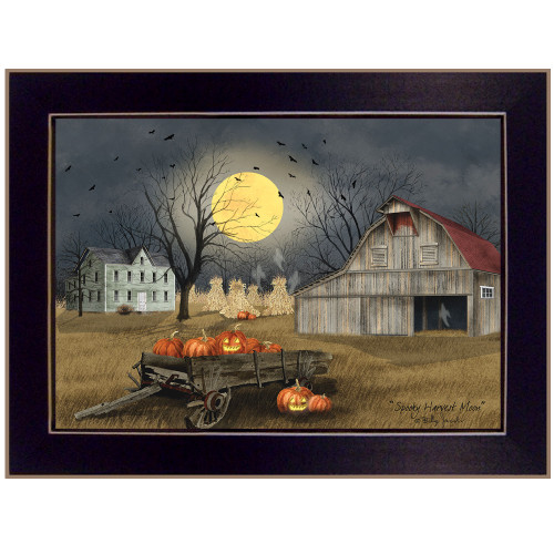 Spooky Harvest Moon 1 Black Framed Print Wall Art (415239)